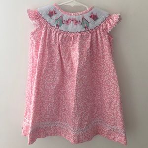 Smocked Pink Bird Dress